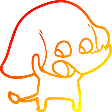 Bir insan tarafından çizilmiş şirin bir fil çizimi.