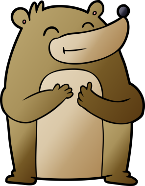 Bir insan tarafından çizilmiş çizgi film ayısı.