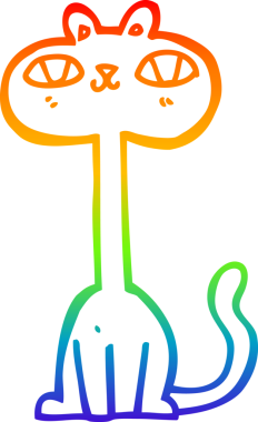 gökkuşağı gradyanı çizimi bir insan tarafından çizilmiş çizgi film kedisi