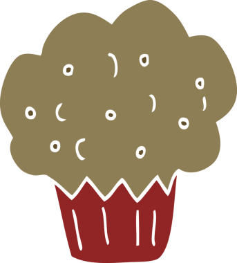 Bir insan tarafından çizilmiş düz renkli çizgi film keki.