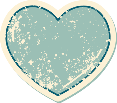 Bir insan tarafından çizilmiş bir kalbin sembolik dövmesi.