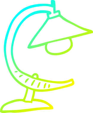 Bir insan tarafından çizilmiş karikatür masa lambası çizimi