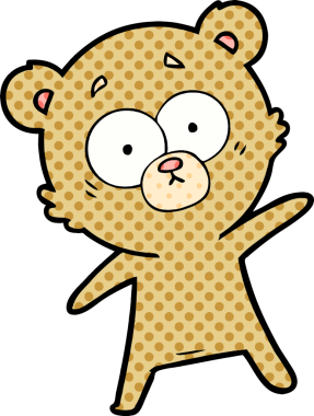 Bir insan tarafından çizilmiş sürpriz ayı karikatürü