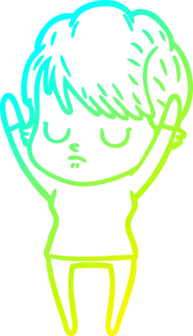 Bir insan tarafından çizilmiş bir karikatür kadın çizimi.