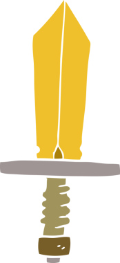 Bir insan tarafından çizilmiş bronz bir kılıcın karalaması.