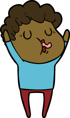 Bir insan tarafından çizilmiş çizgi film şarkıcısı.