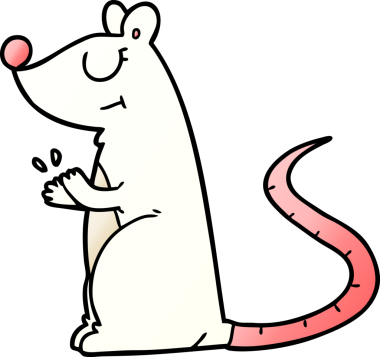 bir insan tarafından çizilmiş beyaz fare çizgi filmi