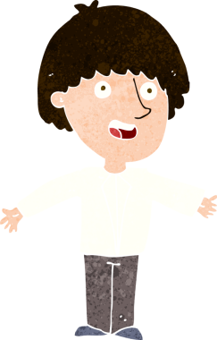 Bir insan tarafından çizilmiş mutlu bir adam.