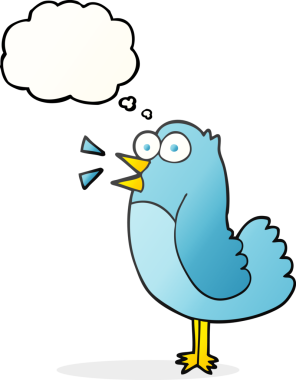 Bir insan tarafından çizilmiş serbest çizim balon karikatür kuşu.