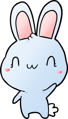 Bir insan tarafından çizilmiş sevimli çizgi film tavşanı.