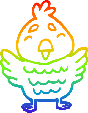 gökkuşağı gradyan çizgi çizimi bir insan tarafından çizilmiş mavi kuş