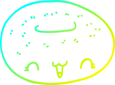Bir insan tarafından çizilmiş tatlı bir çizgi film çöreğinin soğuk gradyan çizimi