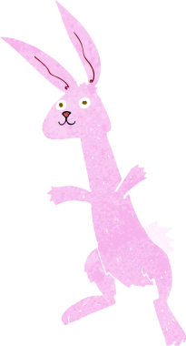 Bir insan tarafından çizilmiş çizgi film tavşanı