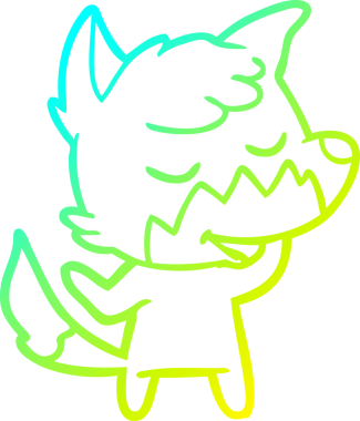 Bir insan tarafından çizilmiş dost canlısı bir tilkinin soğuk çizgi çizimi.