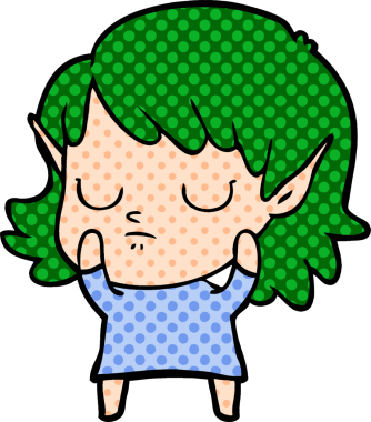 Bir insan tarafından çizilmiş bir elf kızı.