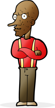 Bir insan tarafından çizilmiş yaşlı bir adam.