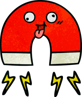 Bir insan tarafından çizilmiş mıknatısın grunge desen karikatürü