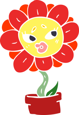 Bir insan tarafından çizilmiş karalama saksısı.