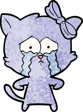 Bir insan tarafından çizilmiş çizgi film kedisi.