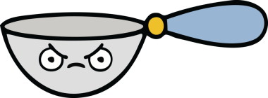 Bir insan tarafından çizilmiş bir kaşık karikatürü.