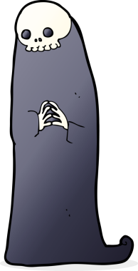 Bir insan tarafından çizilmiş cadılar bayramı hortlağı çizgi filmi.