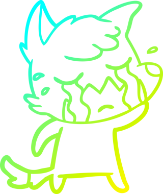 Bir insan tarafından çizilmiş ağlayan tilki çizgi filmi.