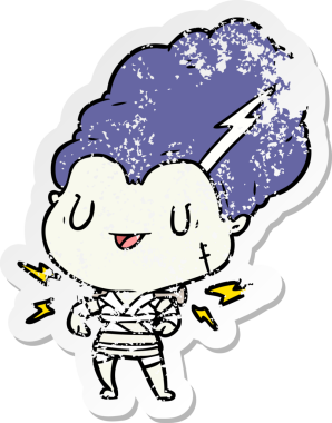 Bir insan tarafından çizilmiş ölümsüz canavar bir kadının sıkıntılı çıkartması.