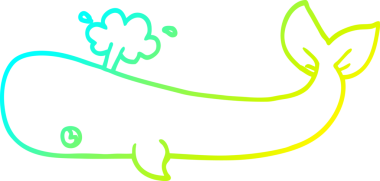 Bir insan tarafından çizilmiş karikatür balinası çizimi.