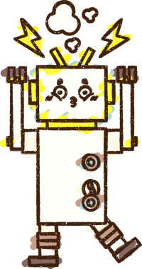 Bir insan tarafından çizilen robot tebeşiri.