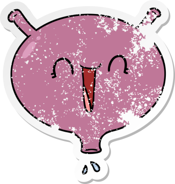 Çizgi filmin sıkıntılı çıkartması bir insan tarafından çizilmiş gülme mesanesi.