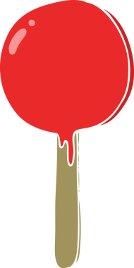 Bir insan tarafından çizilmiş düz renk çizgi film lolipopu