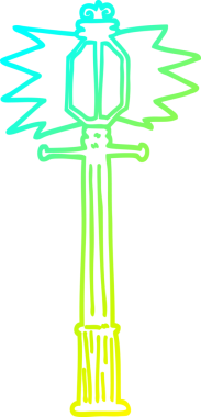 Bir insan tarafından çizilmiş bir karikatür direğinin soğuk gradyan çizimi