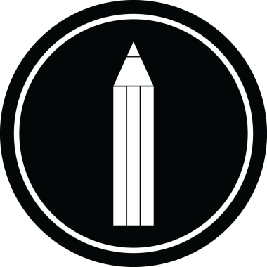 Bir insan tarafından çizilmiş kalem vektörü çizimi dairesel sembolü