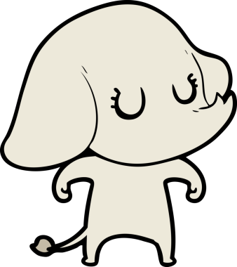 Bir insan tarafından çizilmiş şirin bir fil.