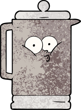 Bir insan tarafından çizilmiş elektrikli çaydanlık.