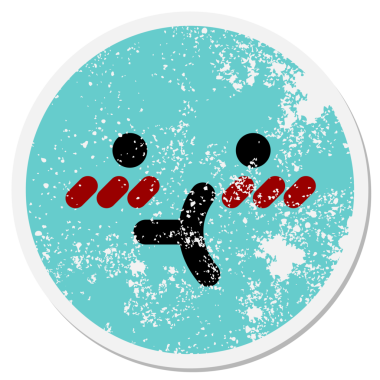 Bir insan tarafından çizilmiş yüz dairesel etiketi göz önüne alındığında