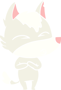 Bir insan tarafından çizilmiş düz renk çizgi film kurt ıslığı.