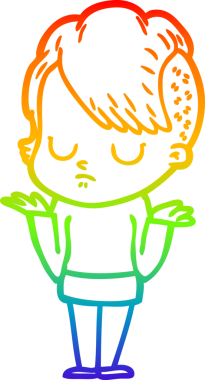 gökkuşağı gradyan çizimi bir insan tarafından çizilmiş bir karikatür kadın