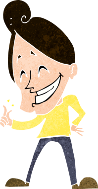 Bir insan tarafından çizilmiş parmakları şakırdatan çizgi film adamı.