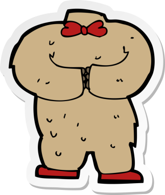 Bir insan tarafından çizilmiş oyuncak ayı vücudunun çıkartması.