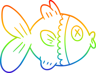 gökkuşağı gradyan çizgisi bir insan tarafından çizilmiş bir Japon balığının çizimi