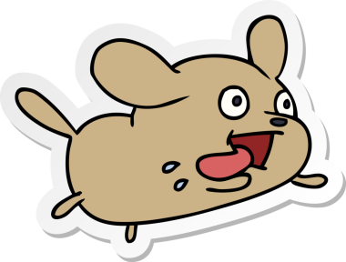 Bir insan tarafından çizilmiş kawaii köpeğinin serbest sticker karikatürü.