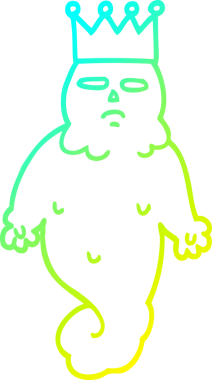 Bir insan tarafından çizilmiş ürkütücü bir hayalet kralın soğuk çizgi çizimi.