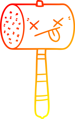 Bir insan tarafından çizilmiş bir karikatür çekicinin sıcak çizgi çizimi