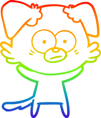 gökkuşağı gradyan çizimi bir insan tarafından çizilmiş sinirli bir köpek çizgi filmi