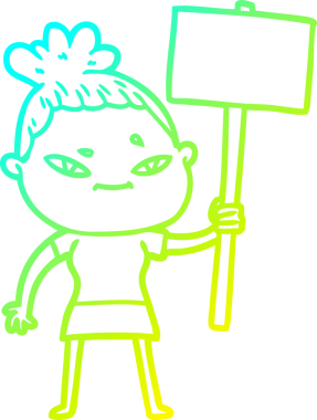 Bir insan tarafından çizilmiş bir karikatür kadın çizimi.