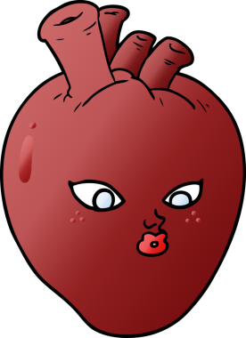 Bir insan tarafından çizilmiş karikatür kalp.