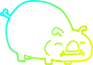 Bir insan tarafından çizilmiş soğuk çizgi domuz çizimi.