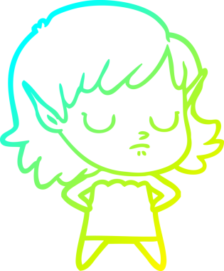 Bir insan tarafından çizilmiş soğuk gradyan çizgi çizimi.