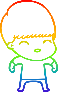 gökkuşağı gradyanı çizimi bir insan tarafından çizilmiş mutlu bir çizgi film çocuğu